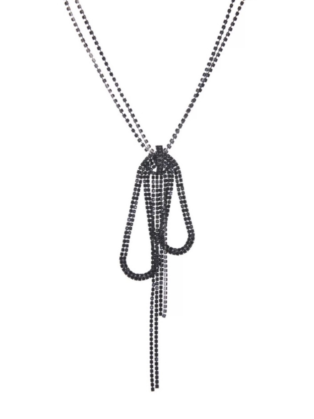 Bow Knot Black Stone Necklace